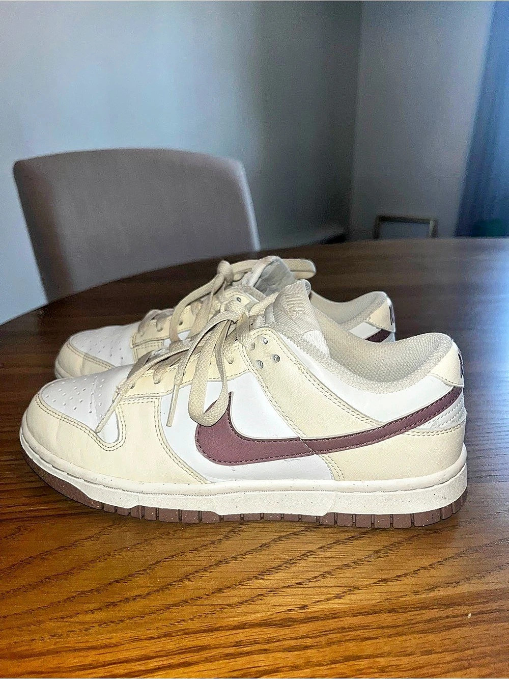 Nike Dunk Low Next Nature Coconut Mauve Sneakers White & Burgundy US 6.5